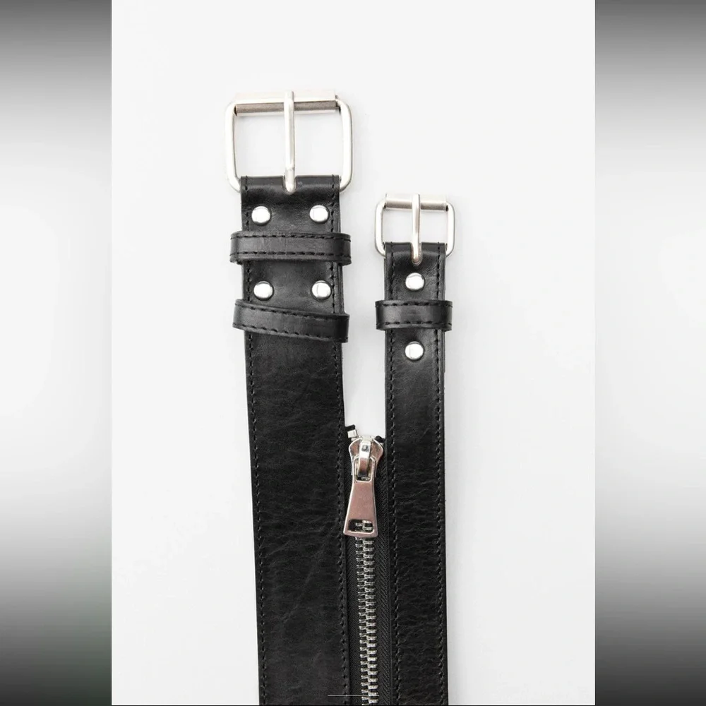 Zara doble buckle leather sash belt